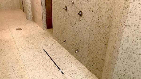 Corridor with finished foot washer