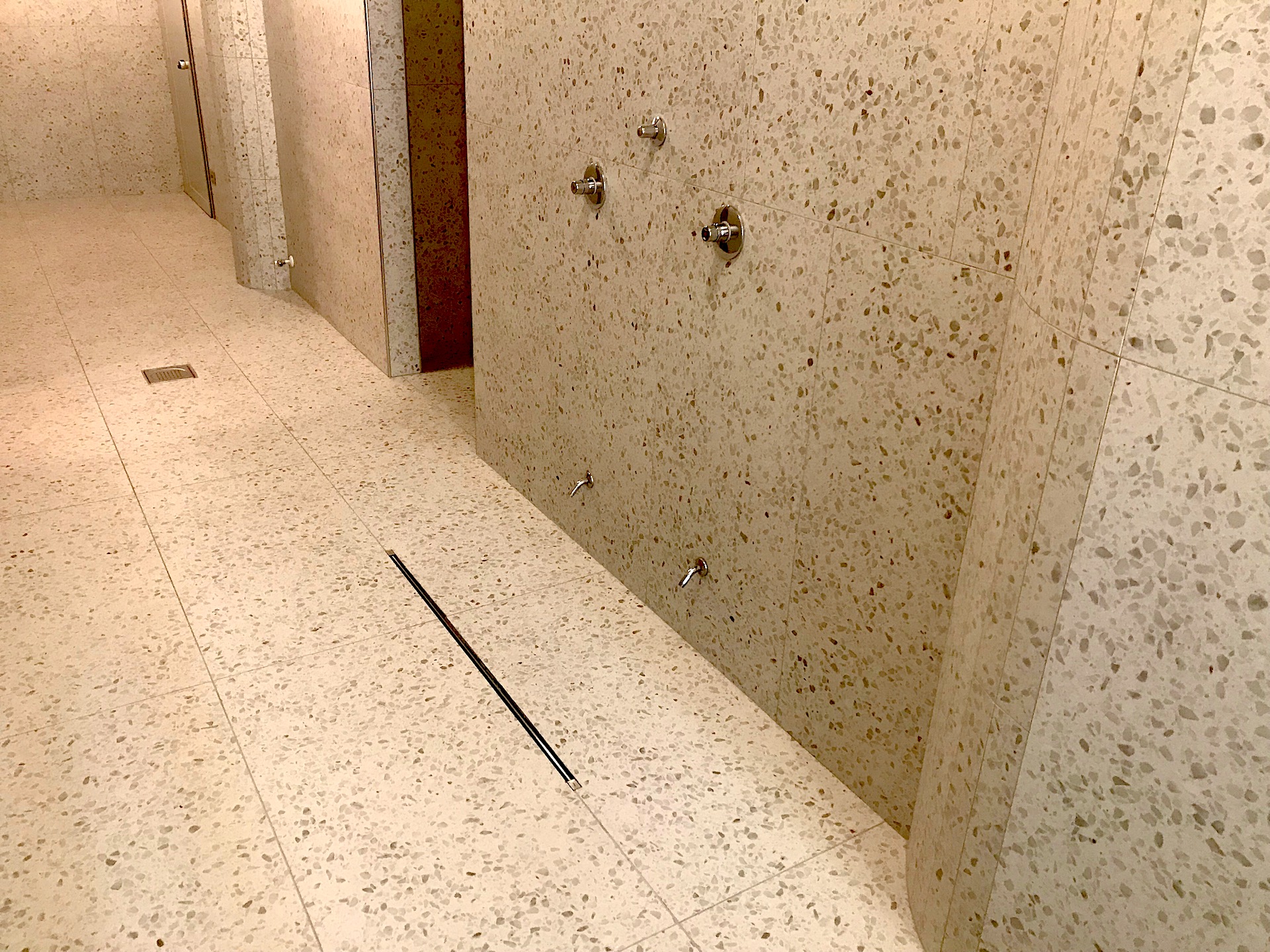 Corridor with finished foot washer