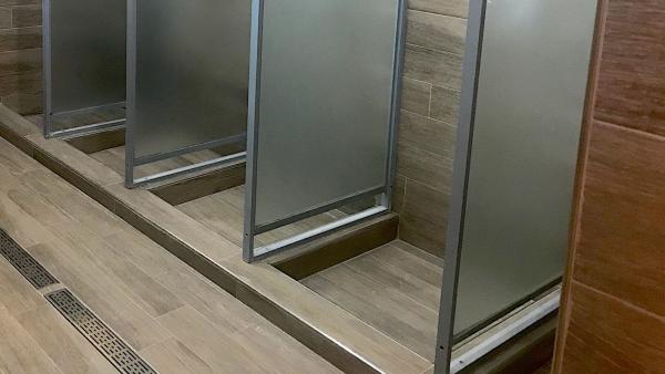 Showers in the changing rooms after renovation