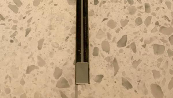 Detail of drain channel for foot washer