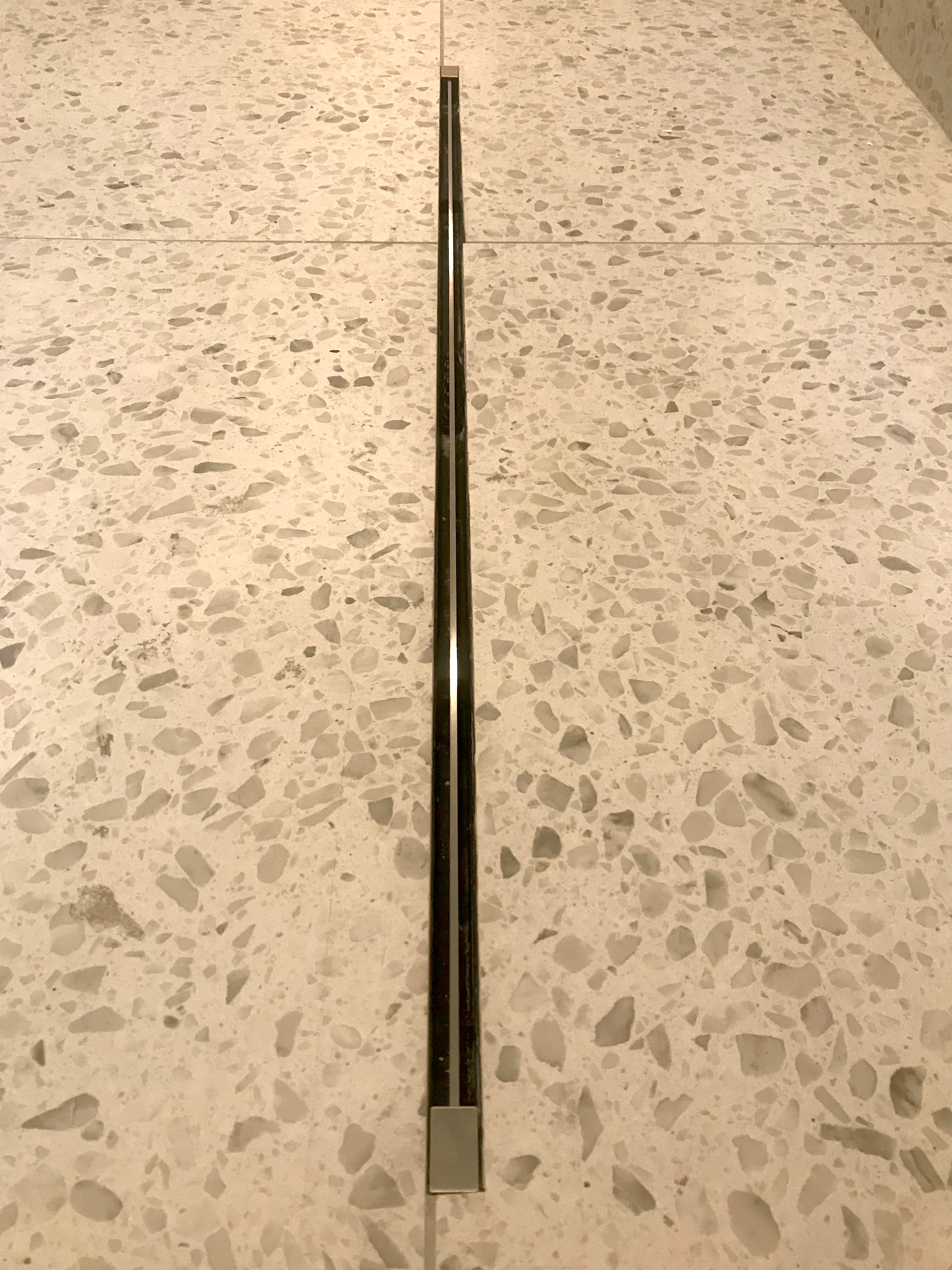 Detail of drain channel for foot washer