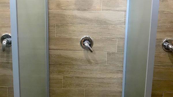 Changing rooms showers after renovation