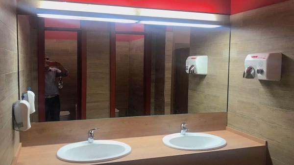 Washbasins in changing rooms