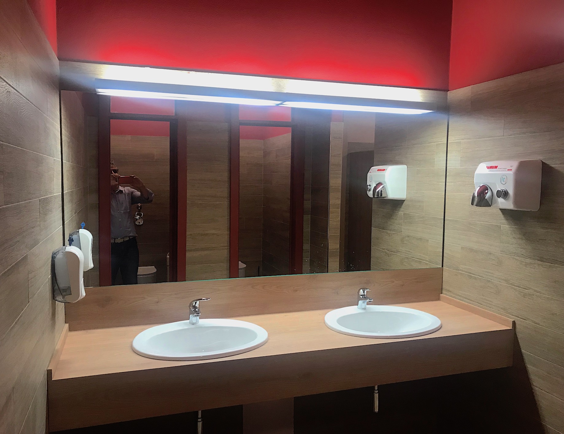 Washbasins in changing rooms