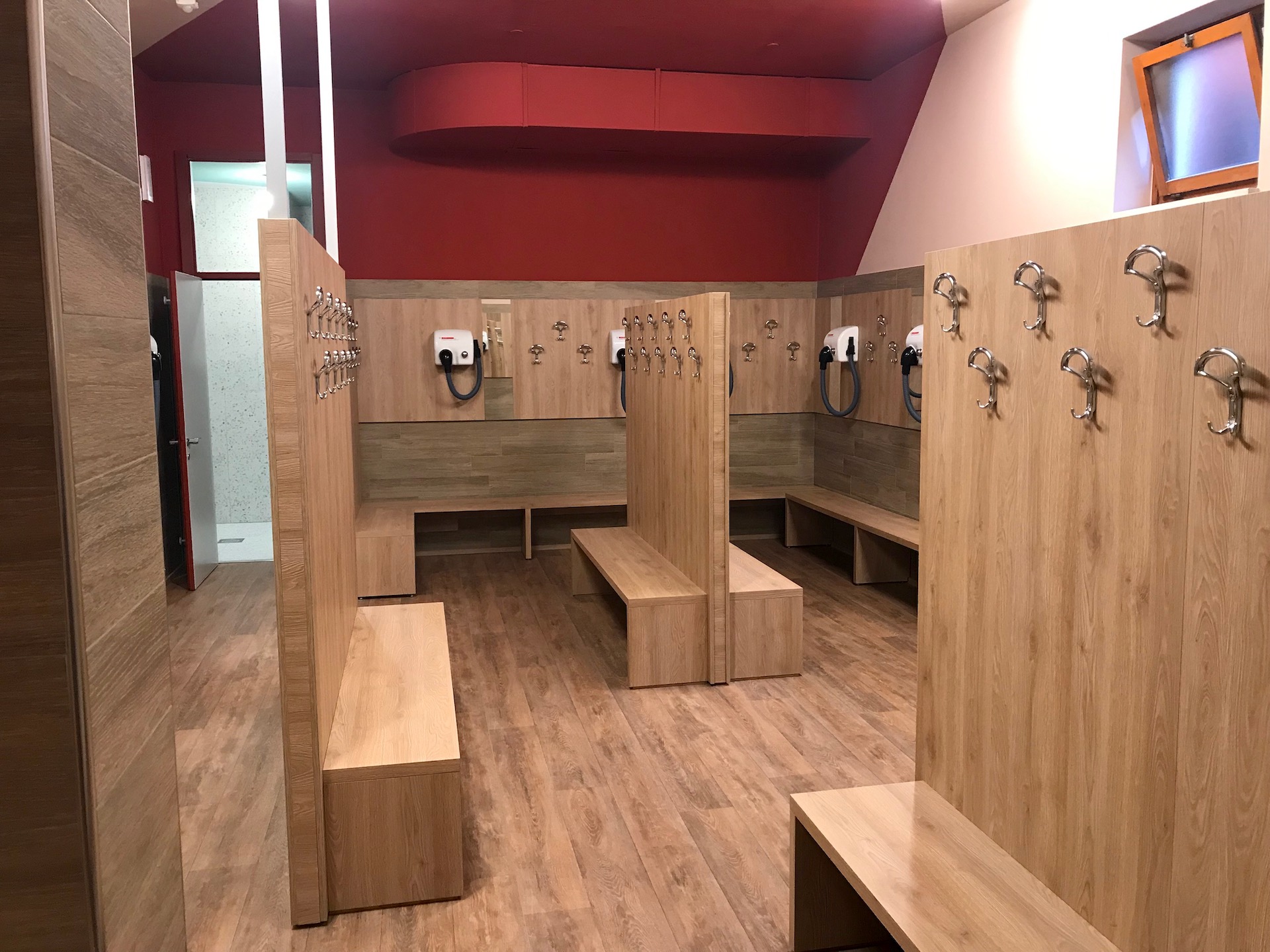 Changing rooms after renovation
