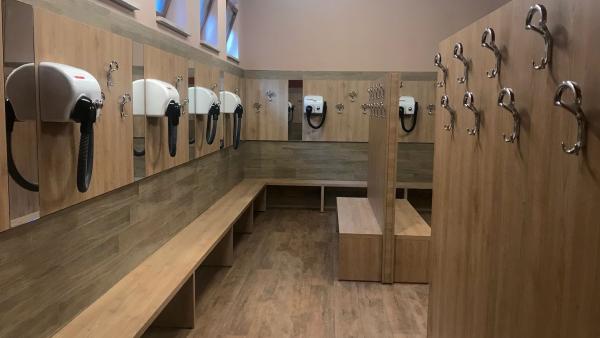 Equipped wall  in changing rooms