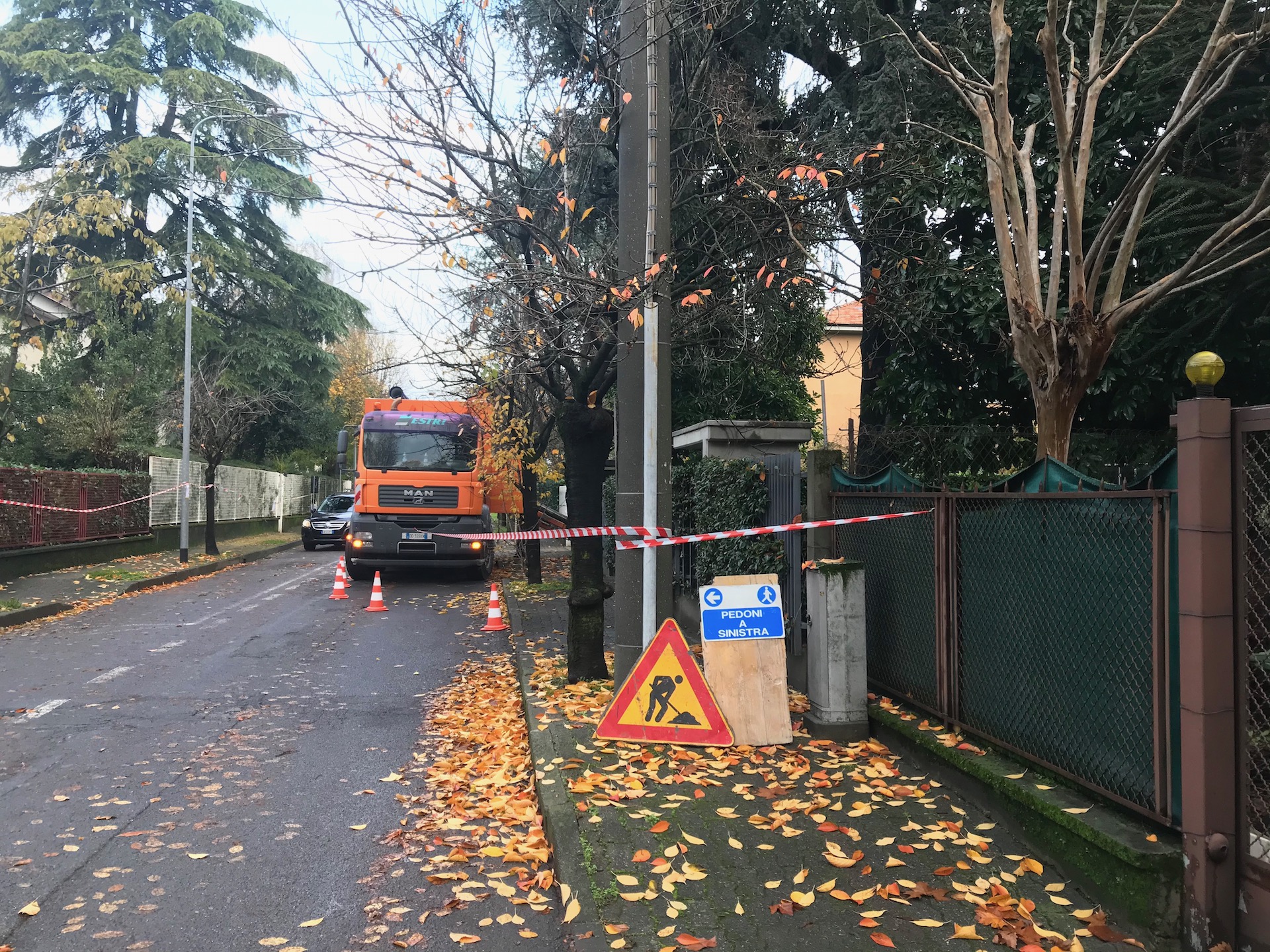 Operazione di aspirazione macerie