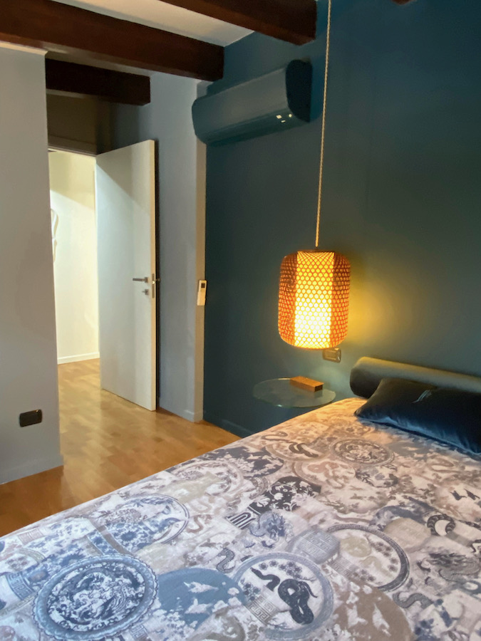 Bedroom with split air conditioning painted 