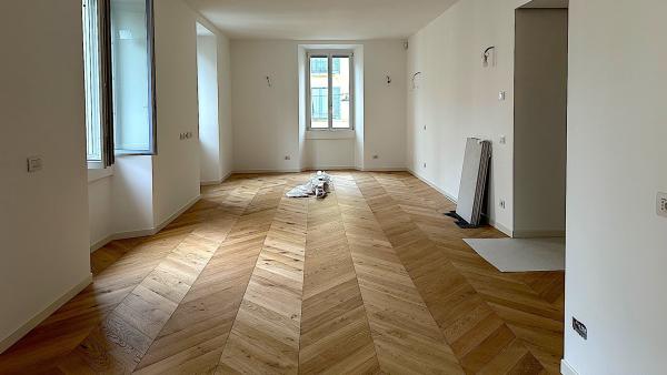 Sala a fine posa parquet