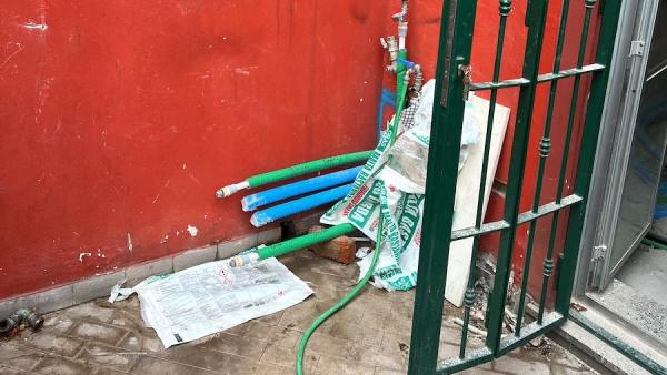 Zona terrazzo prima della realizzazione dell'armadio tecnico