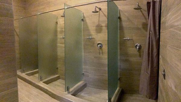 Female locker room showers