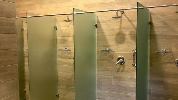 Female locker room showers